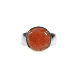 Zilveren ring zonnesteen maat 17 3/4 | rond 1,2 cm