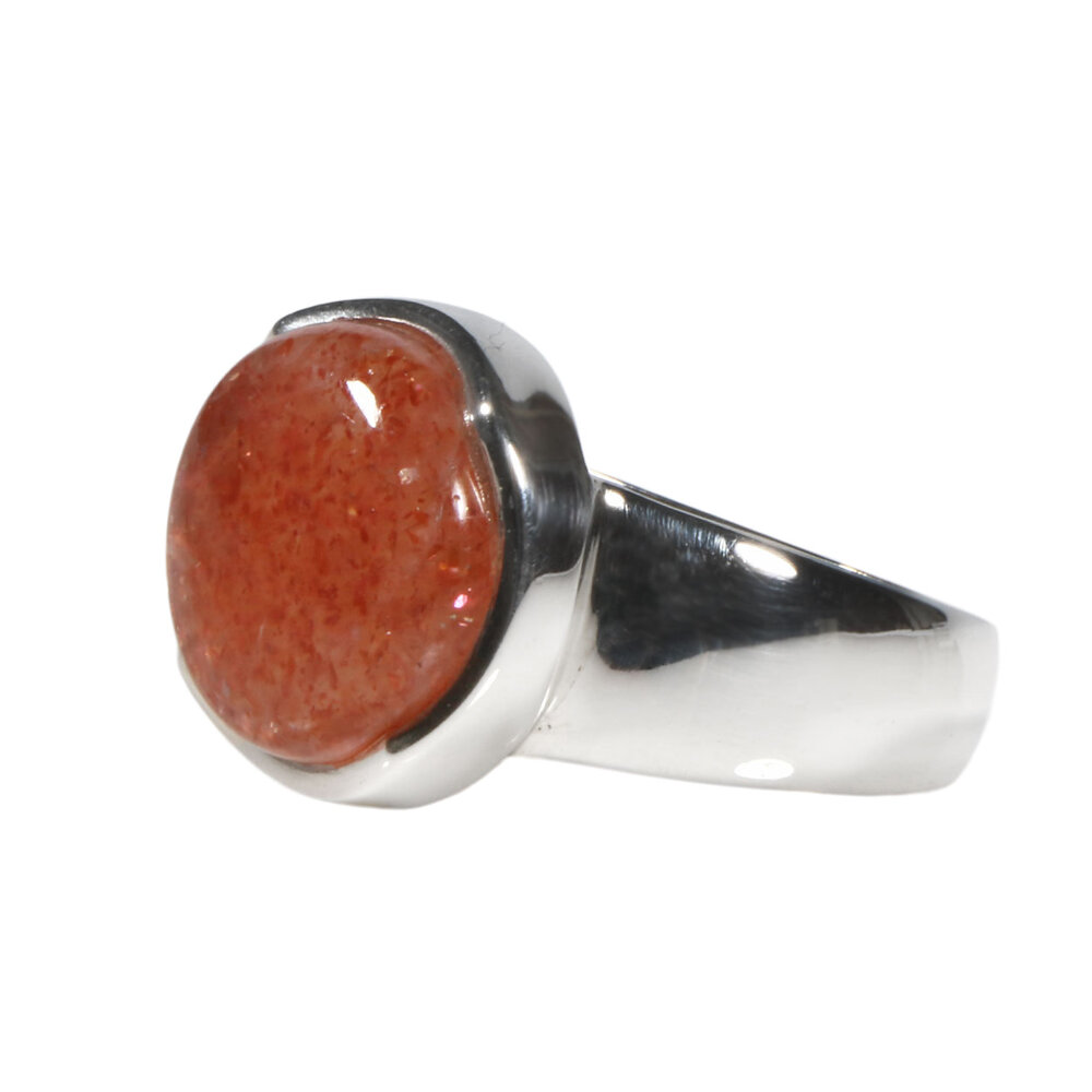 Zilveren ring zonnesteen maat 17 3/4 | rond 1,2 cm Zilveren ring zonnesteen maat 17 3/4 | rond 1,2 cm