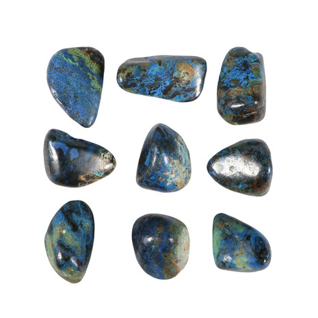 Azuriet-malachiet steen getrommeld 10 - 20 gram Azuriet-malachiet steen getrommeld 10 - 20 gram