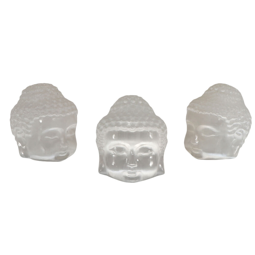 Seleniet boeddha hoofd 7 x 7 x 6,5 cm Seleniet boeddha hoofd 7 x 7 x 6,5 cm