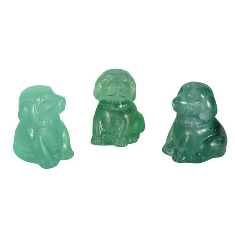 Fluoriet (groen) hond 3 x 2,7 x 2,2 cm