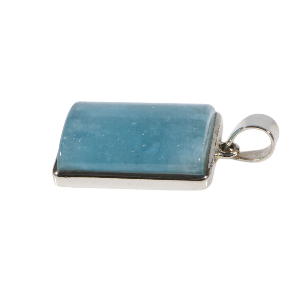 Zilveren hanger aquamarijn | rechthoek 2,8 x 2 cm Zilveren hanger aquamarijn | rechthoek 2,8 x 2 cm