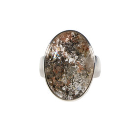 Zilveren ring sjamaankwarts maat 19 3/4 | ovaal 2,5 x 1,7 cm Zilveren ring sjamaankwarts maat 19 3/4 | ovaal 2,5 x 1,7 cm