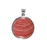 Zilveren hanger rhodochrosiet | rond 2,8 cm Zilveren hanger rhodochrosiet | rond 2,8 cm