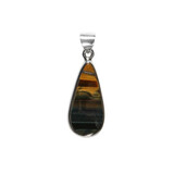 Zilveren hanger tijgeroog met valkenoog | druppel 2,7 x 1,7 cm Zilveren hanger tijgeroog met valkenoog | druppel 2,7 x 1,7 cm