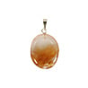 Golden healer (limonietkwarts) hanger getrommeld met 14k gouden oogje Golden healer (limonietkwarts) hanger getrommeld met 14k gouden oogje