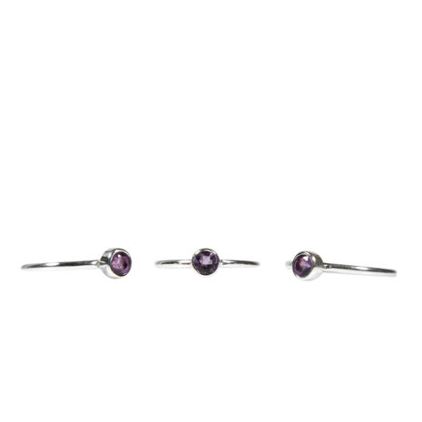 Zilveren ring amethist  maat 15 1/2 | rond facet 5 mm Zilveren ring amethist  maat 15 1/2 | rond facet 5 mm