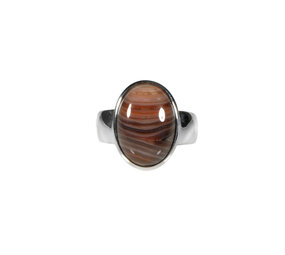Zilveren ring agaat (Botswana) maat 19 1/2 | ovaal 1,7 x 1,2 cm Zilveren ring agaat (Botswana) maat 19 1/2 | ovaal 1,7 x 1,2 cm
