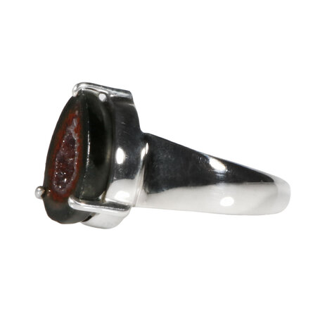 Zilveren ring agaat geode maat 17 | gezet 1,4 x 1,2 cm Zilveren ring agaat geode maat 17 | gezet 1,4 x 1,2 cm