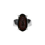 Zilveren ring agaat geode maat 17 1/2 | ovaal gezet 1,8 x 1 cm Zilveren ring agaat geode maat 17 1/2 | ovaal gezet 1,8 x 1 cm