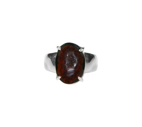 Zilveren ring agaat geode maat 17 1/2 | ovaal gezet 1,5 x 1 cm Zilveren ring agaat geode maat 17 1/2 | ovaal gezet 1,5 x 1 cm