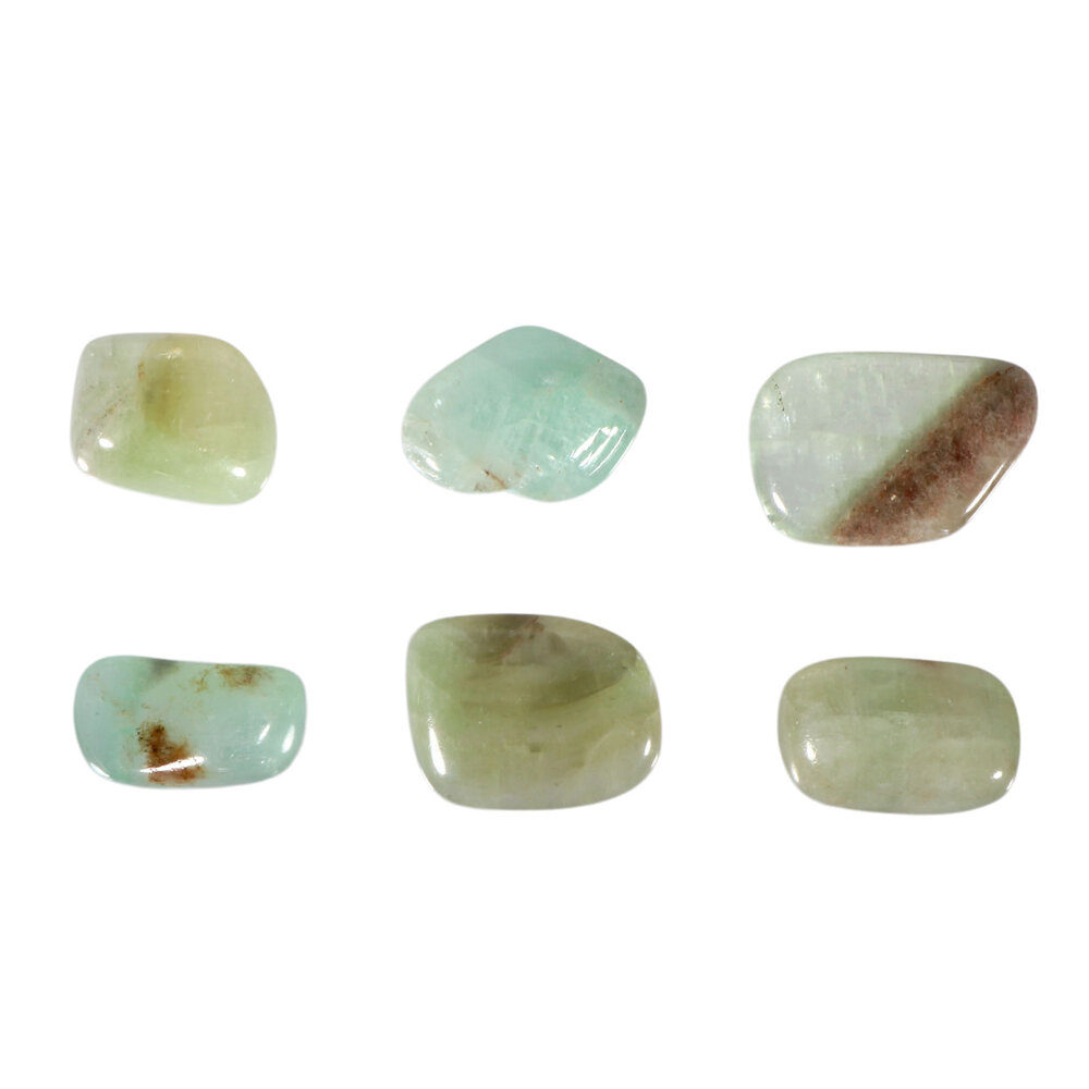Calciet (groen) steen getrommeld | middel (M) Calciet (groen) steen getrommeld | middel (M)