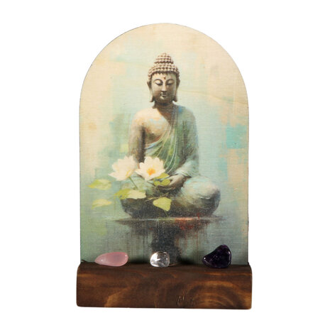 Altaartje "Harmonie" Boeddha met edelstenen Altaartje "Harmonie" Boeddha met edelstenen