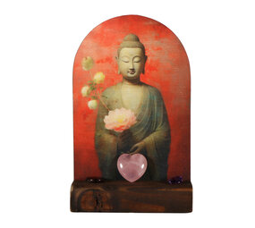 Altaartje "Liefde" Boeddha met edelstenen