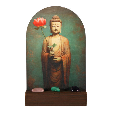 Altaartje "Verlies & Rouw" Boeddha met edelstenen Altaartje "Verlies & Rouw" Boeddha met edelstenen