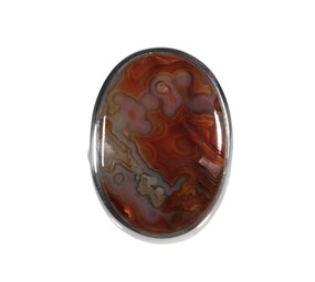 Zilveren ring agaat (kant) maat 19 (verstelbaar) | ovaal 3 x 2,1 cm Zilveren ring agaat (kant) maat 19 (verstelbaar) | ovaal 3 x 2,1 cm