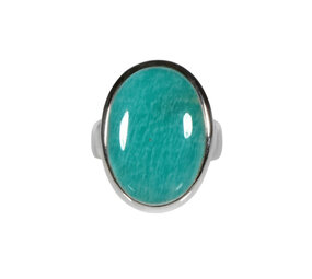 Zilveren ring amazoniet maat 19 1/4 | ovaal 2,3 x 1,6 cm Zilveren ring amazoniet maat 19 1/4 | ovaal 2,3 x 1,6 cm
