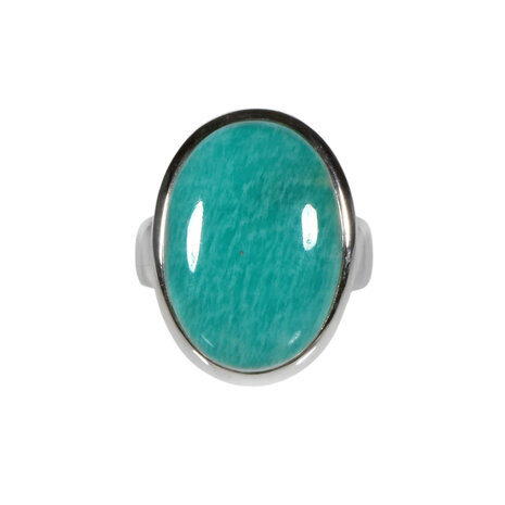 Zilveren ring amazoniet maat 19 1/4 | ovaal 2,3 x 1,6 cm Zilveren ring amazoniet maat 19 1/4 | ovaal 2,3 x 1,6 cm