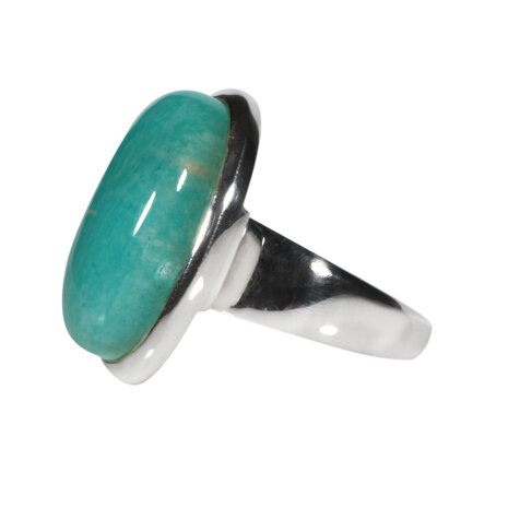 Zilveren ring amazoniet maat 19 1/4 | ovaal 2,3 x 1,6 cm Zilveren ring amazoniet maat 19 1/4 | ovaal 2,3 x 1,6 cm