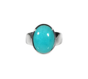 Zilveren ring amazoniet maat 18 3/4 | ovaal 1,6 x 1,2 cm Zilveren ring amazoniet maat 18 3/4 | ovaal 1,6 x 1,2 cm
