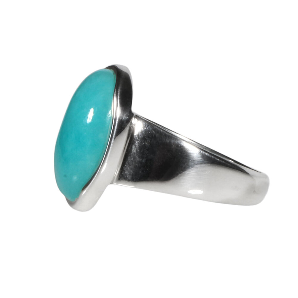 Zilveren ring amazoniet maat 18 3/4 | ovaal 1,6 x 1,2 cm