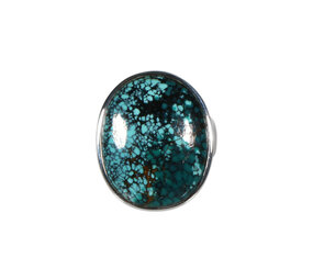 Zilveren ring turkoois maat 18 1/4 | ovaal 2,3 x 1,9 cm Zilveren ring turkoois maat 18 1/4 | ovaal 2,3 x 1,9 cm