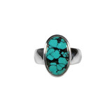 Zilveren ring turkoois maat 17 1/4 | ovaal 1,7 x 1,1 cm Zilveren ring turkoois maat 17 1/4 | ovaal 1,7 x 1,1 cm