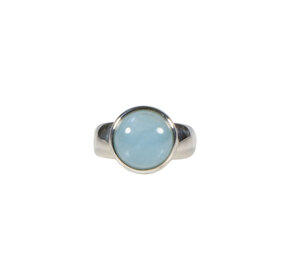 Zilveren ring aquamarijn maat 18 | rond 1,1 cm Zilveren ring aquamarijn maat 18 | rond 1,1 cm
