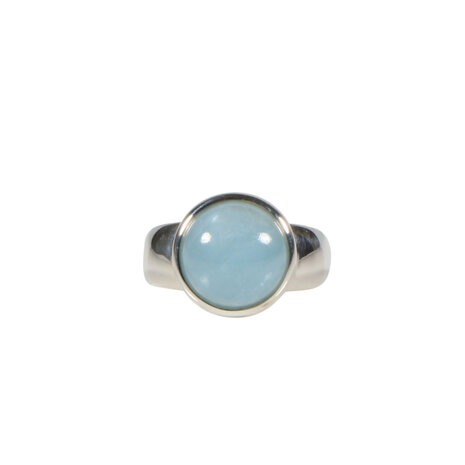 Zilveren ring aquamarijn maat 18 | rond 1,1 cm Zilveren ring aquamarijn maat 18 | rond 1,1 cm