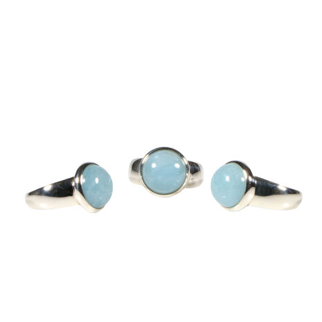 Zilveren ring aquamarijn maat 18 | rond 1,1 cm Zilveren ring aquamarijn maat 18 | rond 1,1 cm