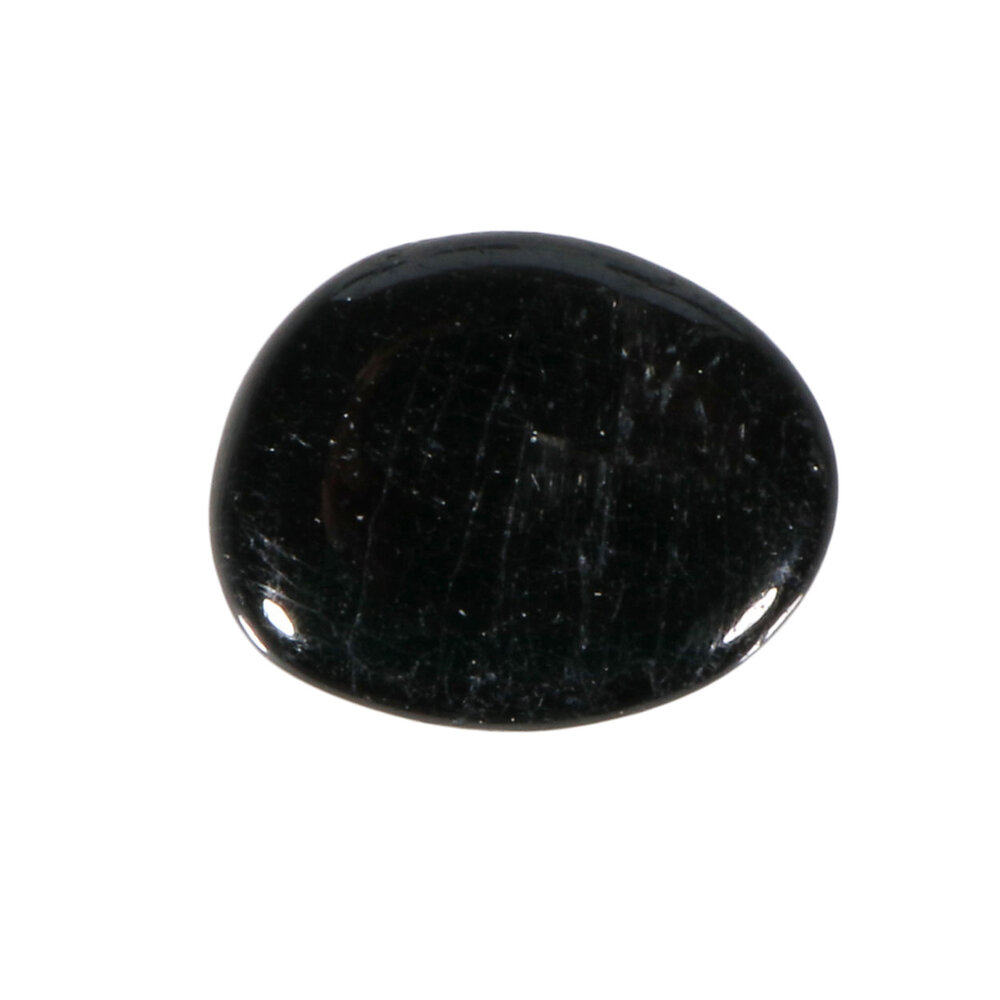 Toermalijn (zwart) steen plat gepolijst klein
