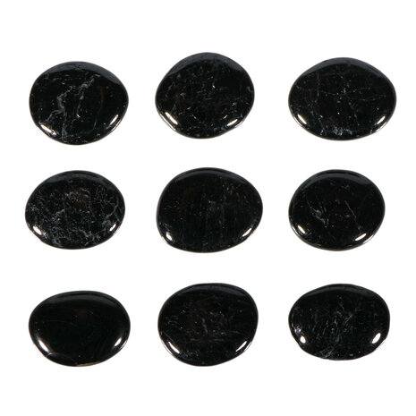 Toermalijn (zwart) steen plat gepolijst klein