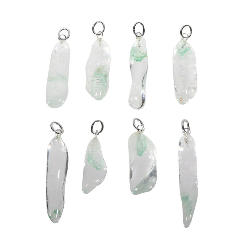 Fantoomkwarts hanger met zilveren oogje Fantoomkwarts hanger met zilveren oogje