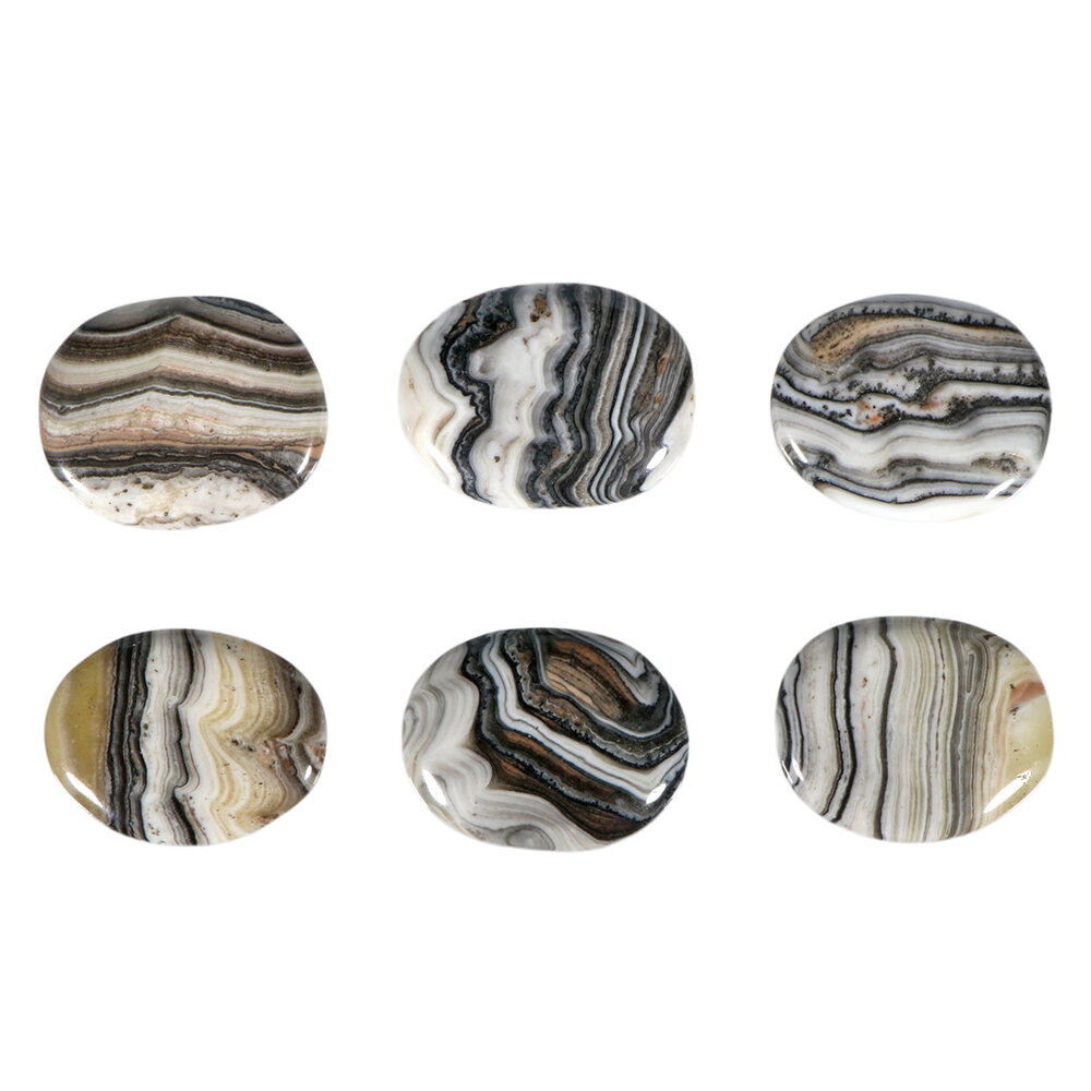 Calciet (zebra) steen plat gepolijst Calciet (zebra) steen plat gepolijst