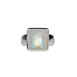 Zilveren ring maansteen (regenboog) maat 18 | rechthoek 1,2 x 1,1 cm Zilveren ring maansteen (regenboog) maat 18 | rechthoek 1,2 x 1,1 cm