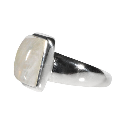 Zilveren ring maansteen (regenboog) maat 18 | rechthoek 1,2 x 1,1 cm Zilveren ring maansteen (regenboog) maat 18 | rechthoek 1,2 x 1,1 cm