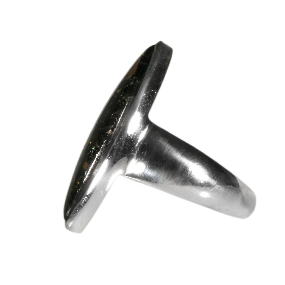 Zilveren ring nuummiet maat 17 | markies 2,6 x 0,9 cm