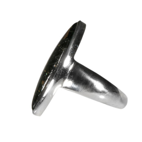 Zilveren ring nuummiet maat 17 | markies 2,6 x 0,9 cm