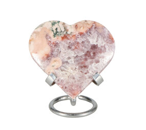 Amethist (roze) hart op standaard 9 x 8 x 2 cm | 317 gram