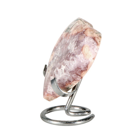 Amethist (roze) hart op standaard 9 x 8 x 2 cm | 317 gram