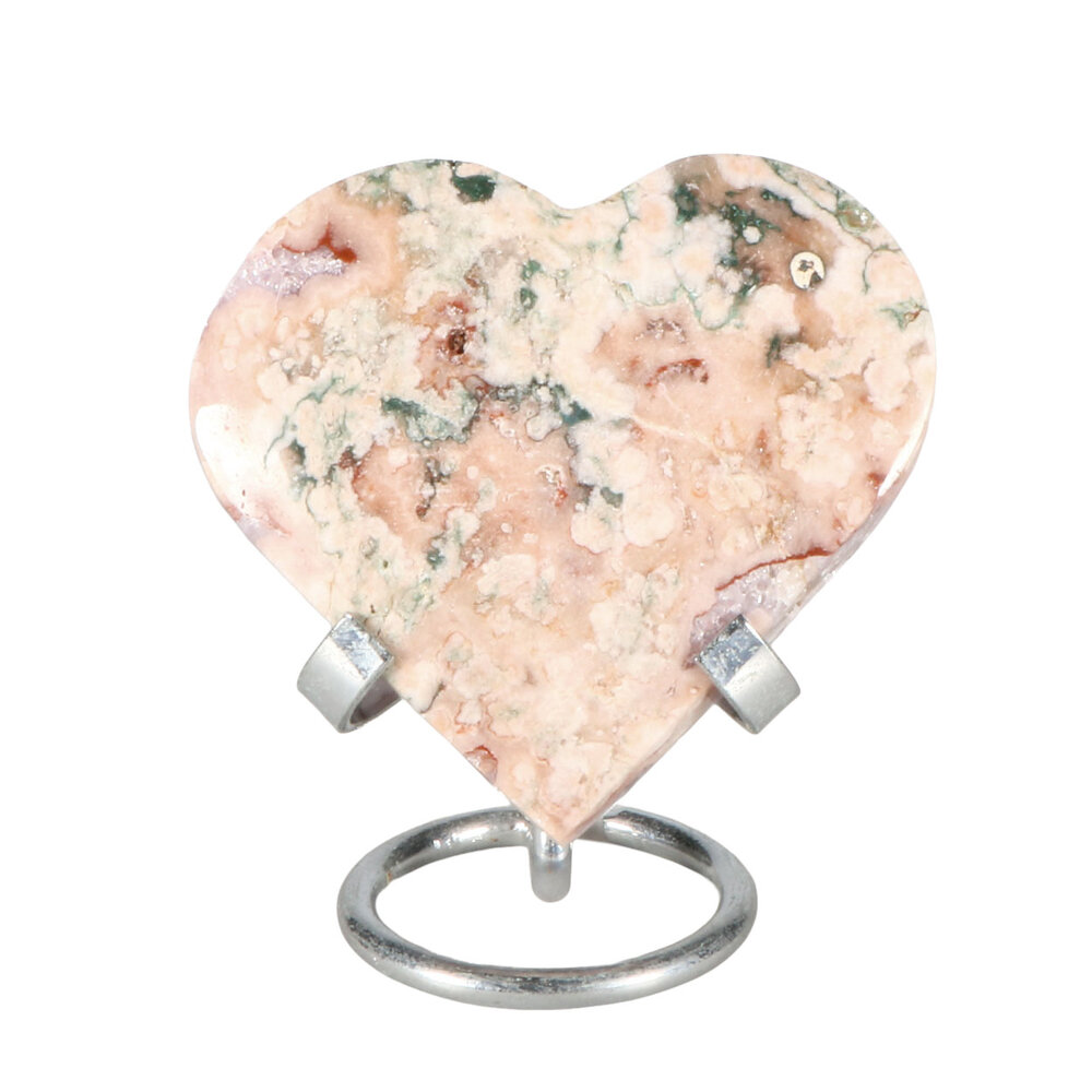 Amethist (roze) hart op standaard 9 x 8 x 2 cm | 317 gram