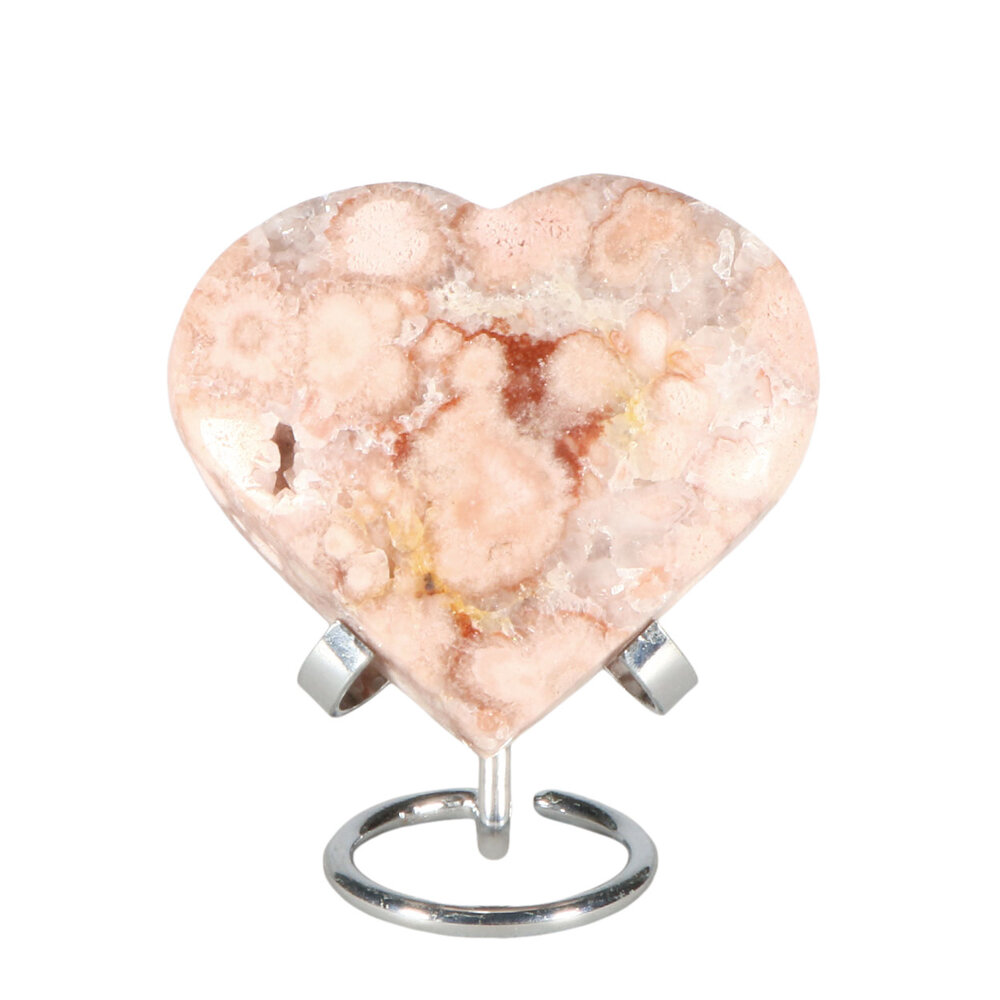 Amethist (roze) hart op standaard 10 x 8,5 x 3,5 cm | 456 gram