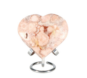 Amethist (roze) hart op standaard 10 x 8,5 x 3,5 cm | 456 gram