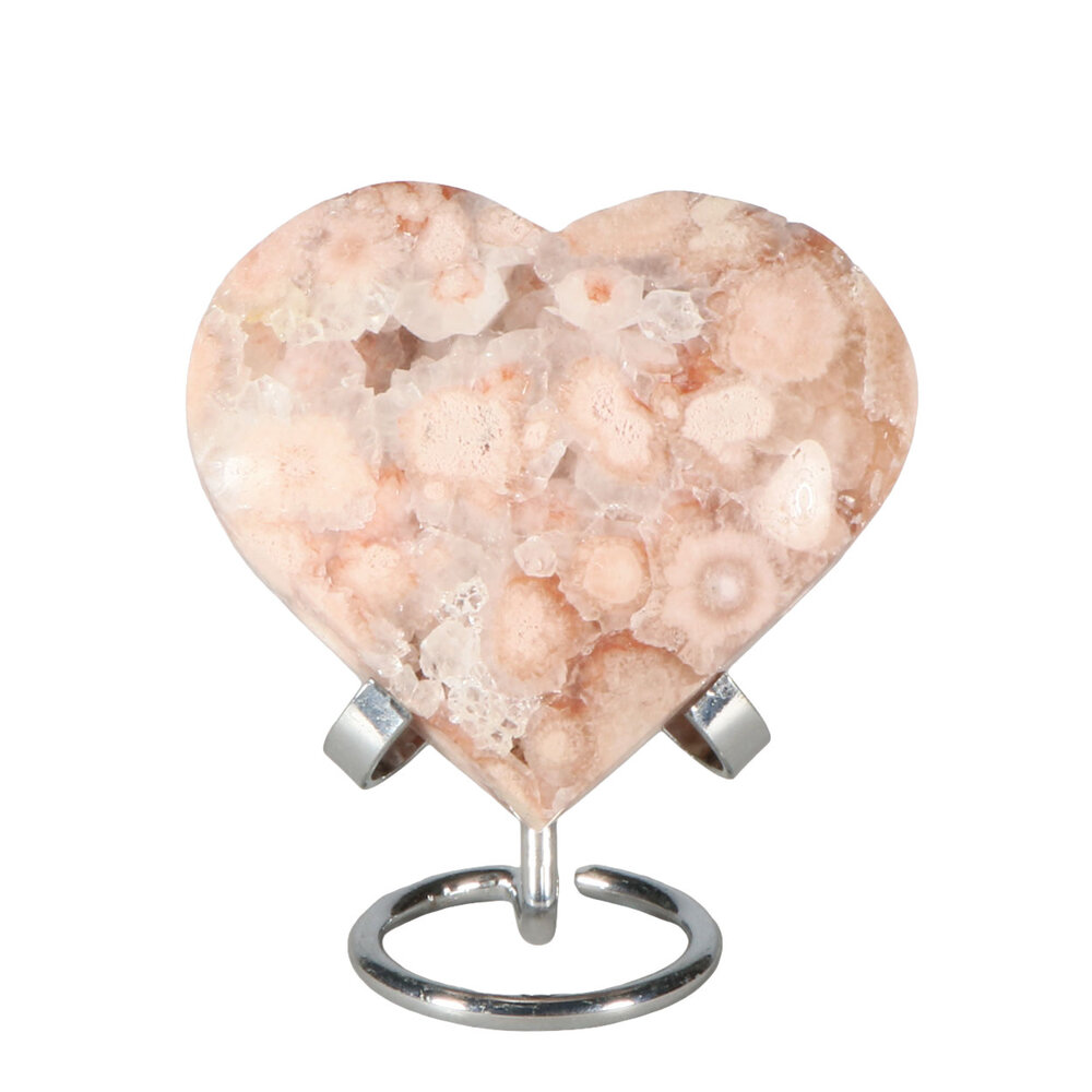 Amethist (roze) hart op standaard 10 x 8,5 x 3,5 cm | 456 gram