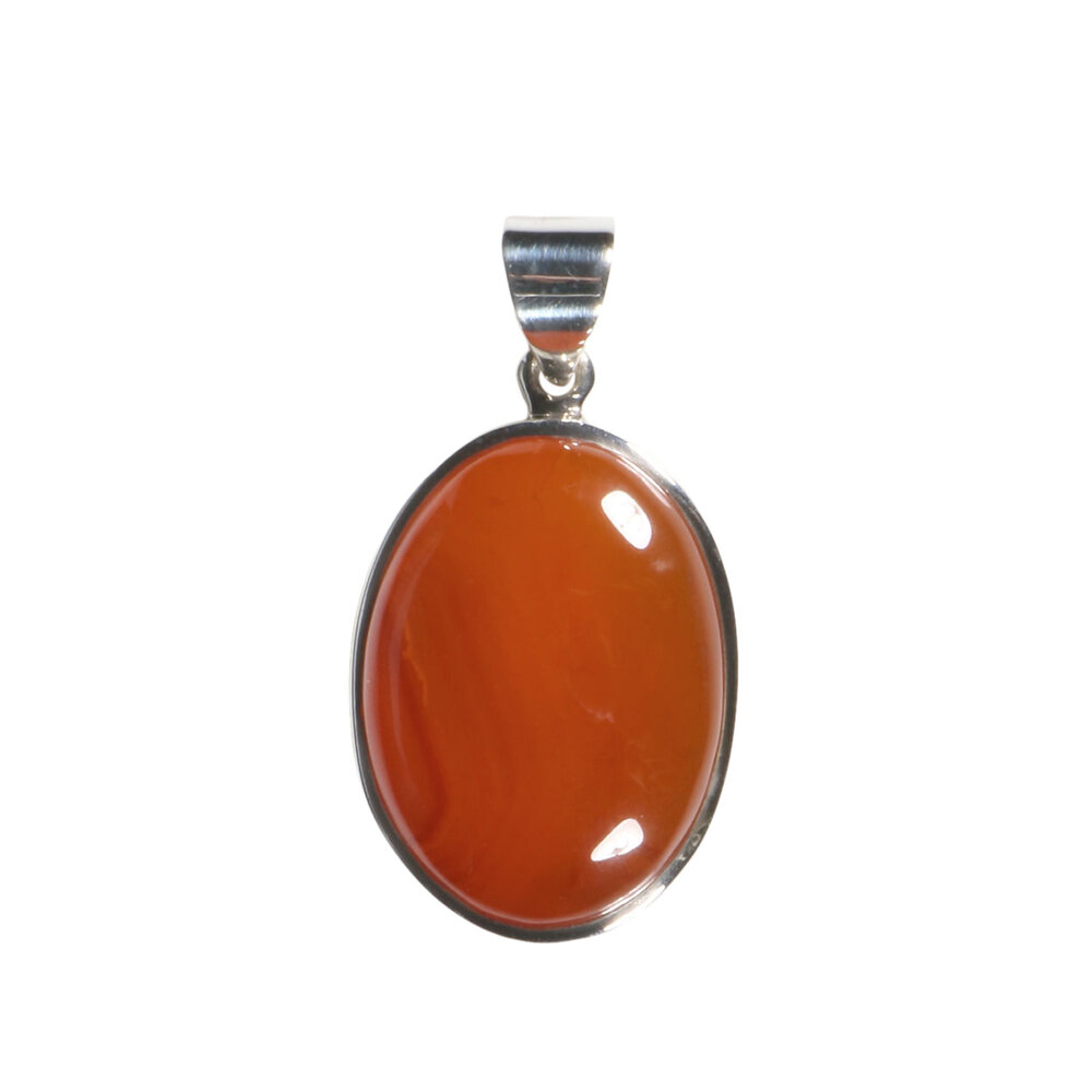 Zilveren hanger carneool | ovaal 2,5 x 1,9 cm Zilveren hanger carneool | ovaal 2,5 x 1,9 cm