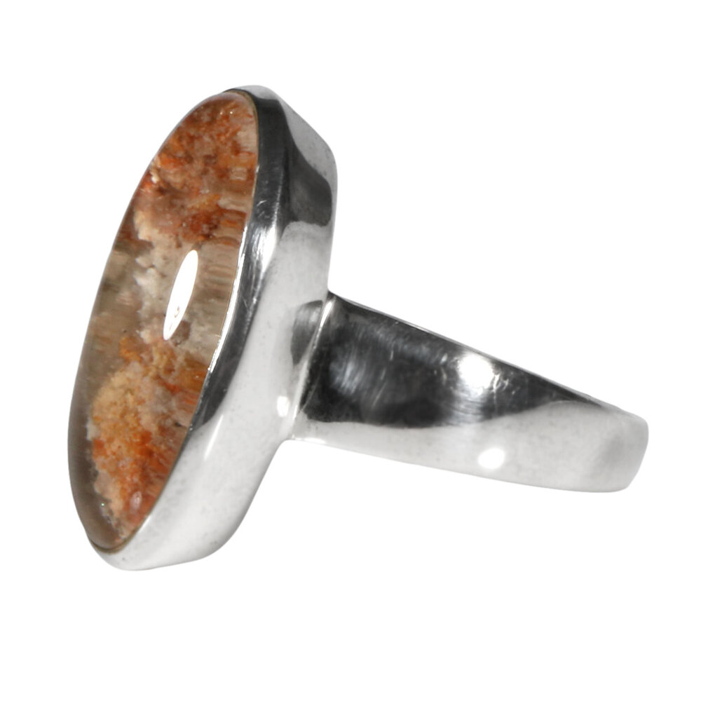 Zilveren ring sjamaankwarts maat 19 | ovaal 2,2 x 1,3 cm Zilveren ring sjamaankwarts maat 19 | ovaal 2,2 x 1,3 cm