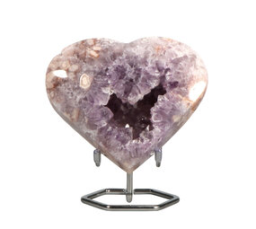 Amethist (roze) hart op standaard 13 x 11,5 x 4 cm | 818 gram