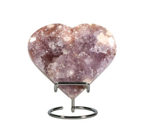 Amethist (roze) hart op standaard 14 x 12 x 3 cm | 839 gram