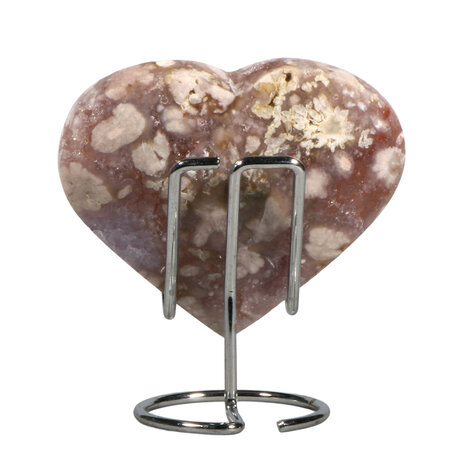 Amethist (roze) hart op standaard 14 x 12 x 3 cm | 839 gram