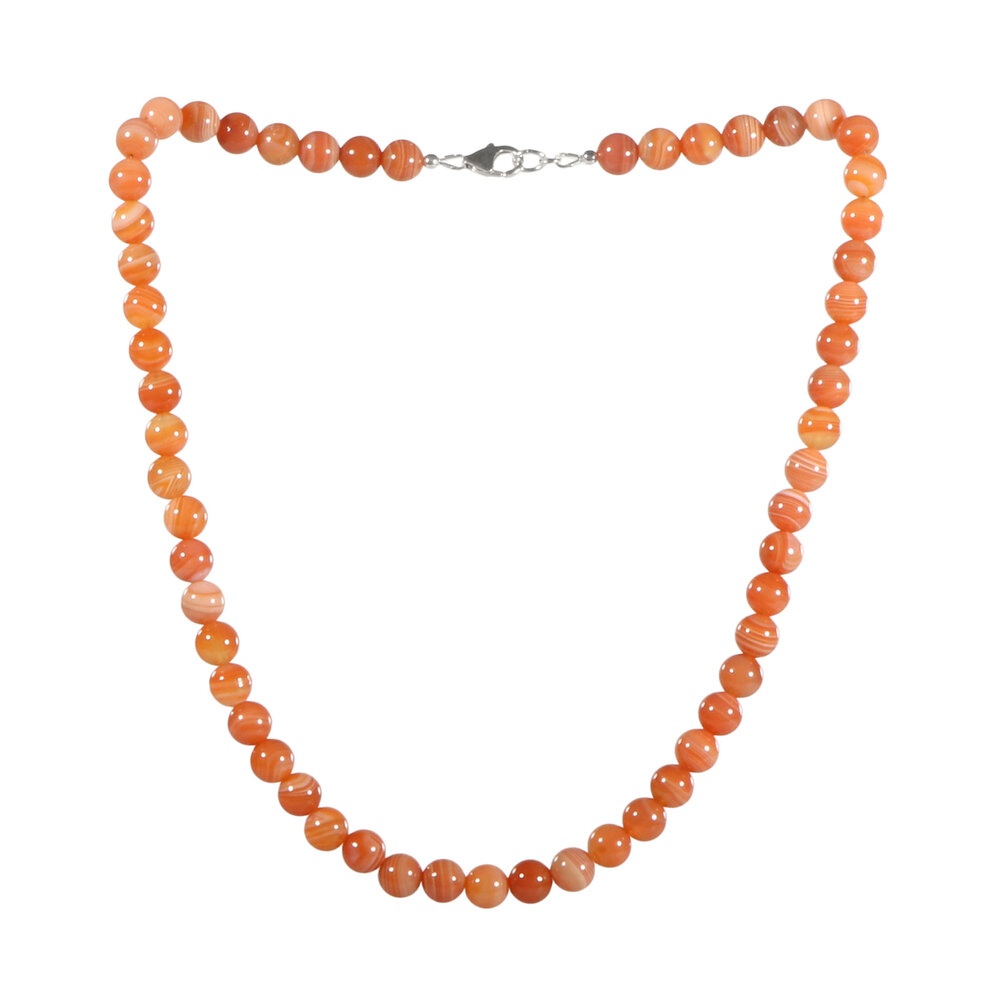 Agaat (abrikoos) ketting 8 mm kralen